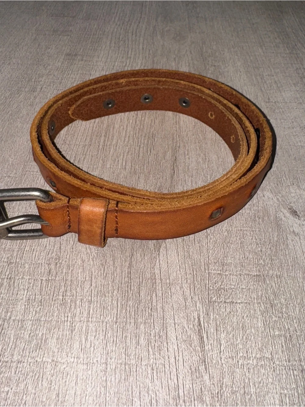 Sam Brown Studded Riveted Leather Belt Brown 85 EU